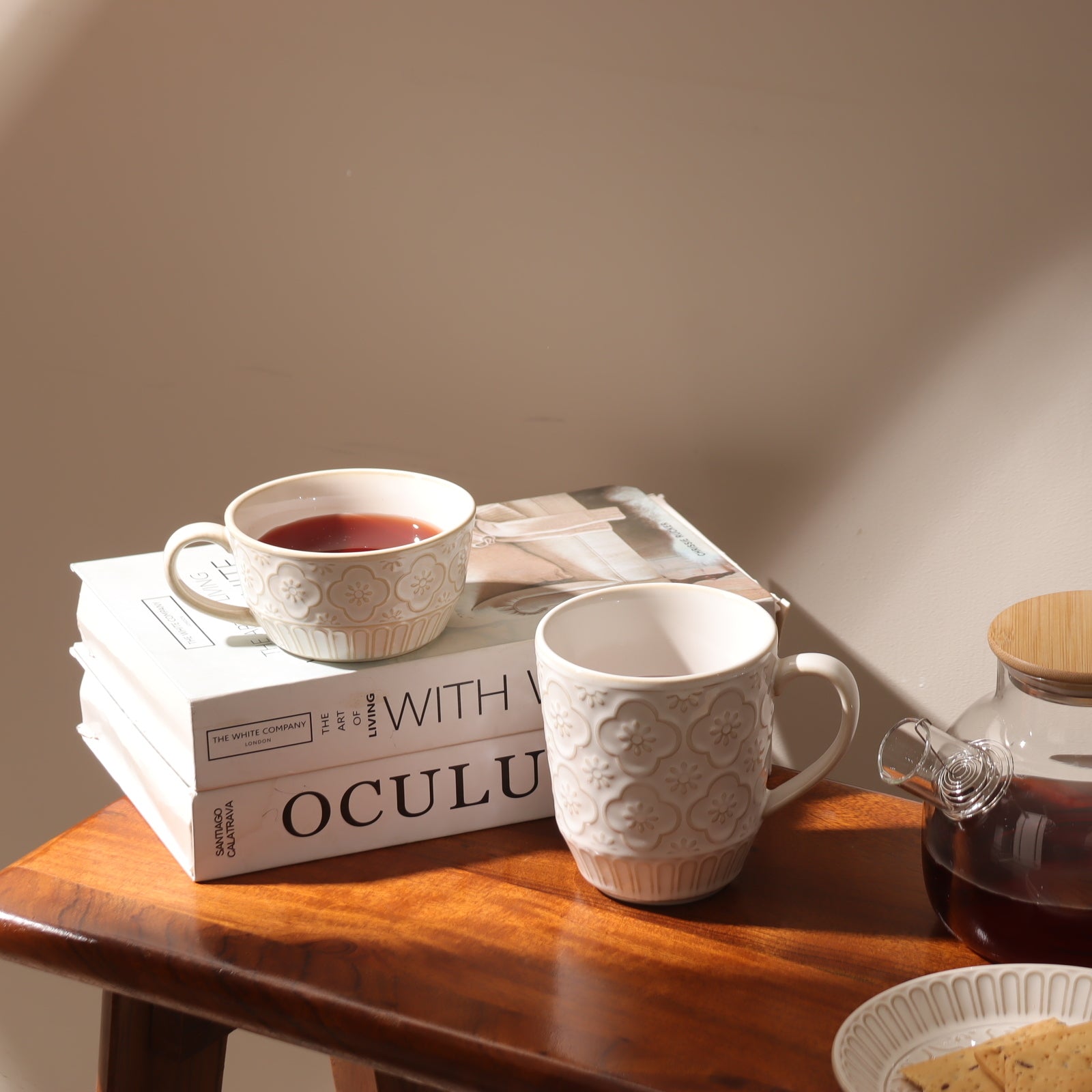 Mosaic Ceramic Coffee Mug - Chiffon White