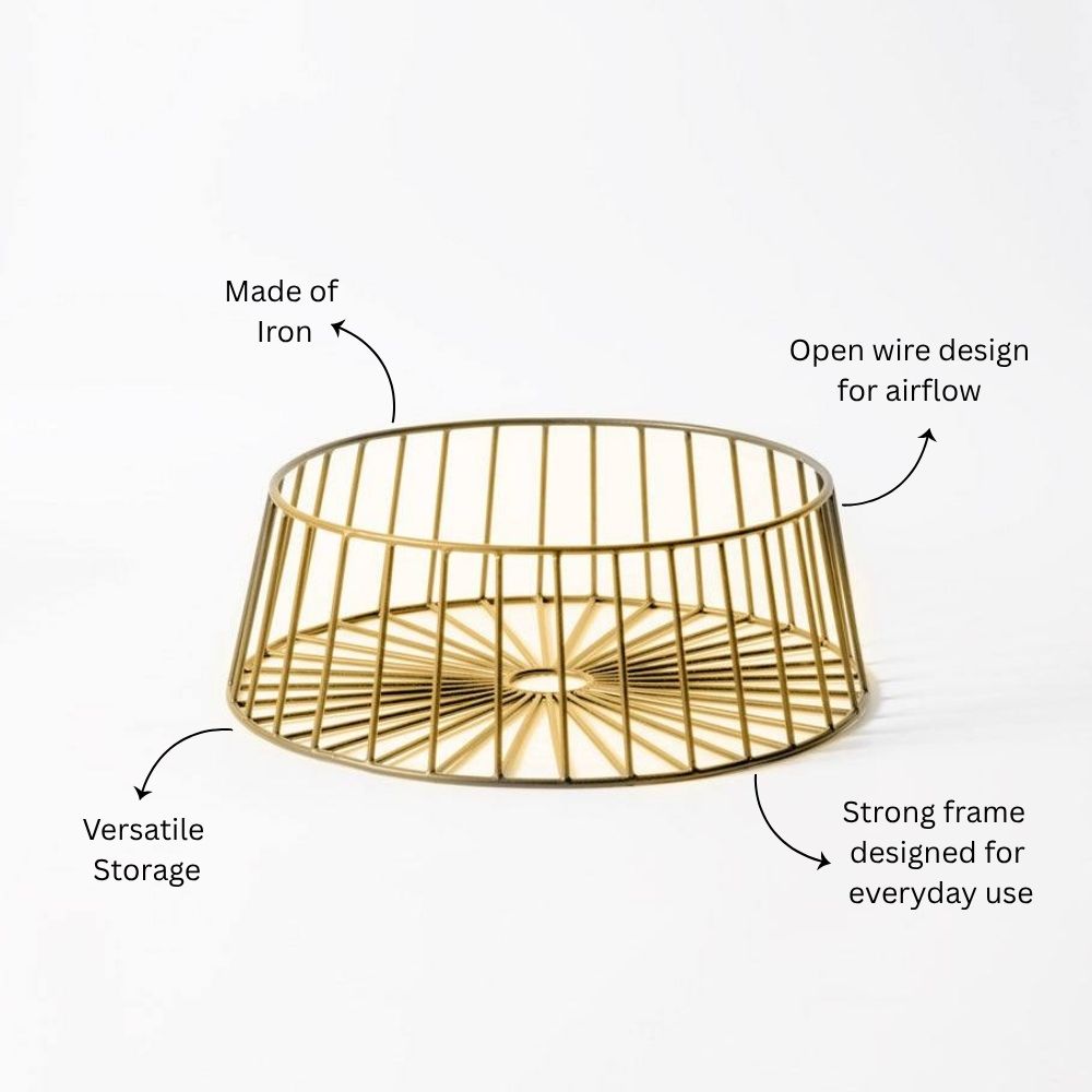 Multi-purpose Metal Basket Wide - Gold