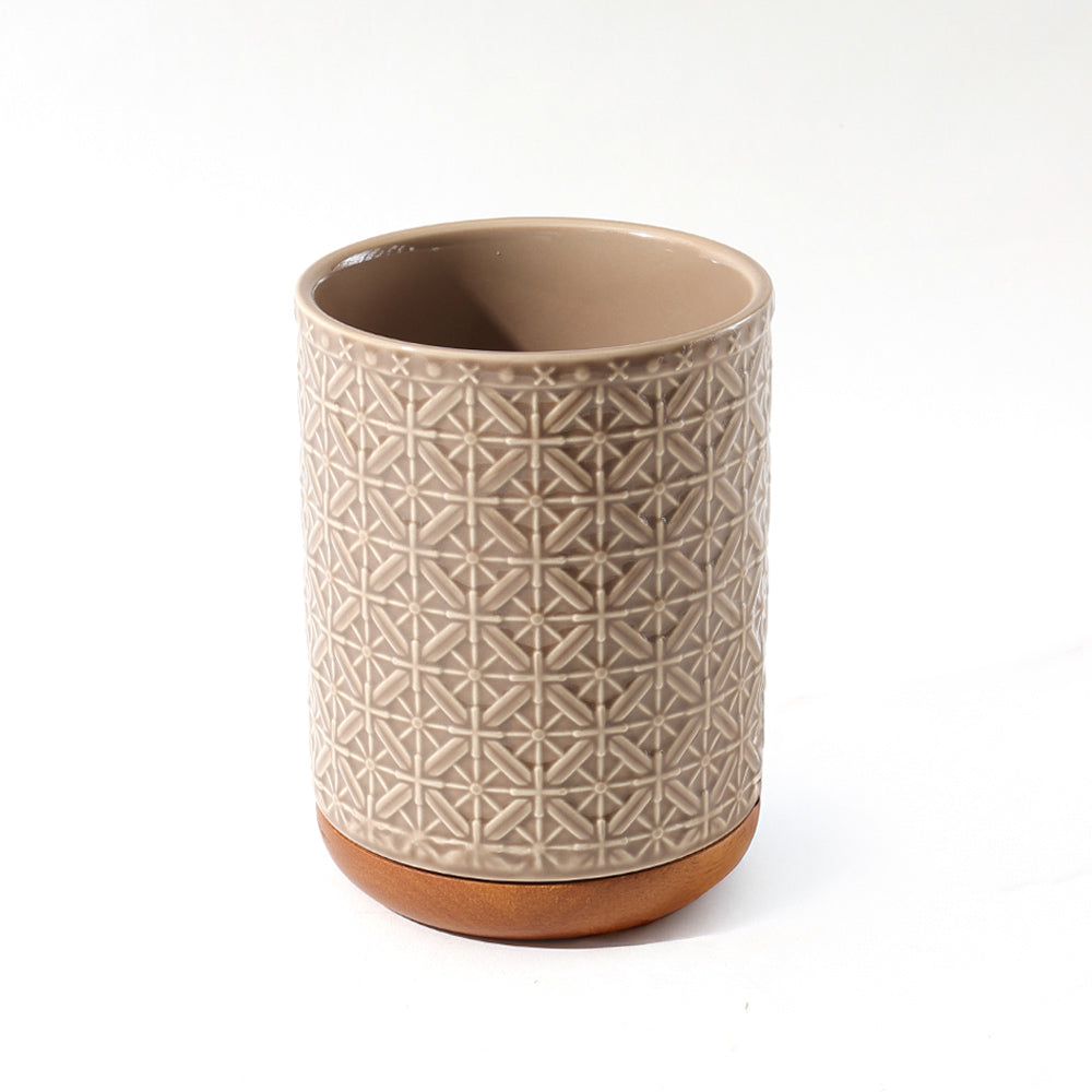 Mural Ceramic Utensil Holder - Taupe Natural