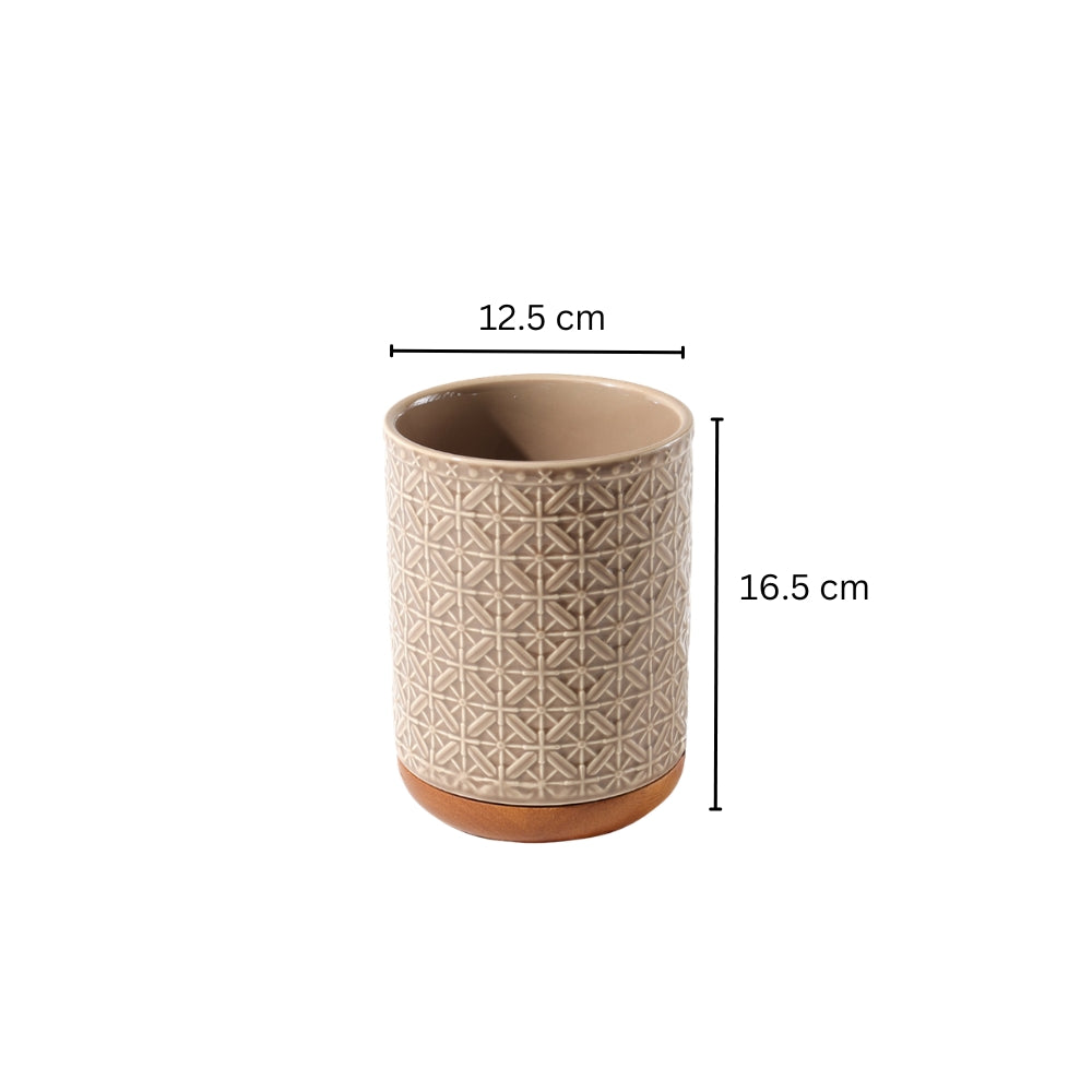 Mural Ceramic Utensil Holder - Taupe Natural