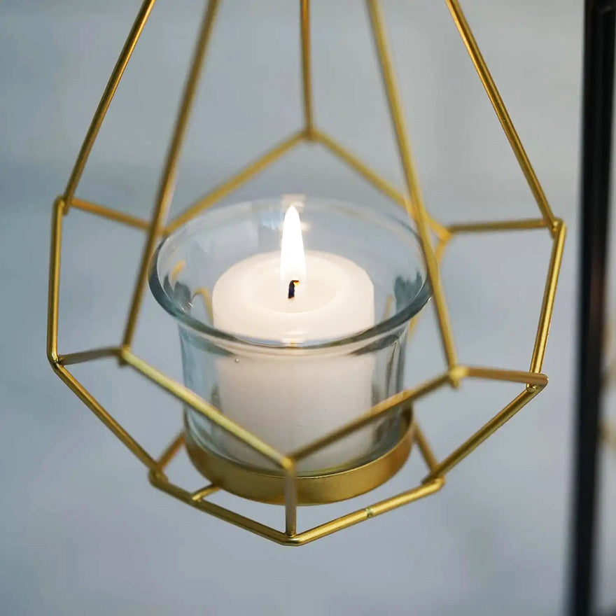 Hanging Tealight Holder - Black Gold