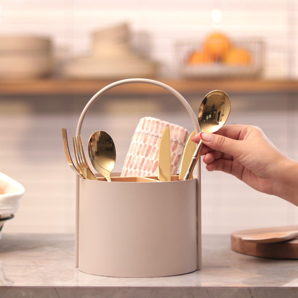 Muro Utensil Drainer and Holder - Taupe Natural