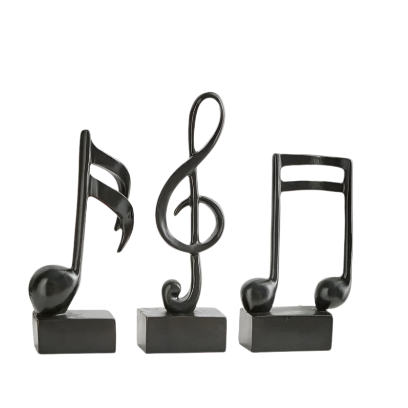 Musical Notes Accents, Set of 3 - Black