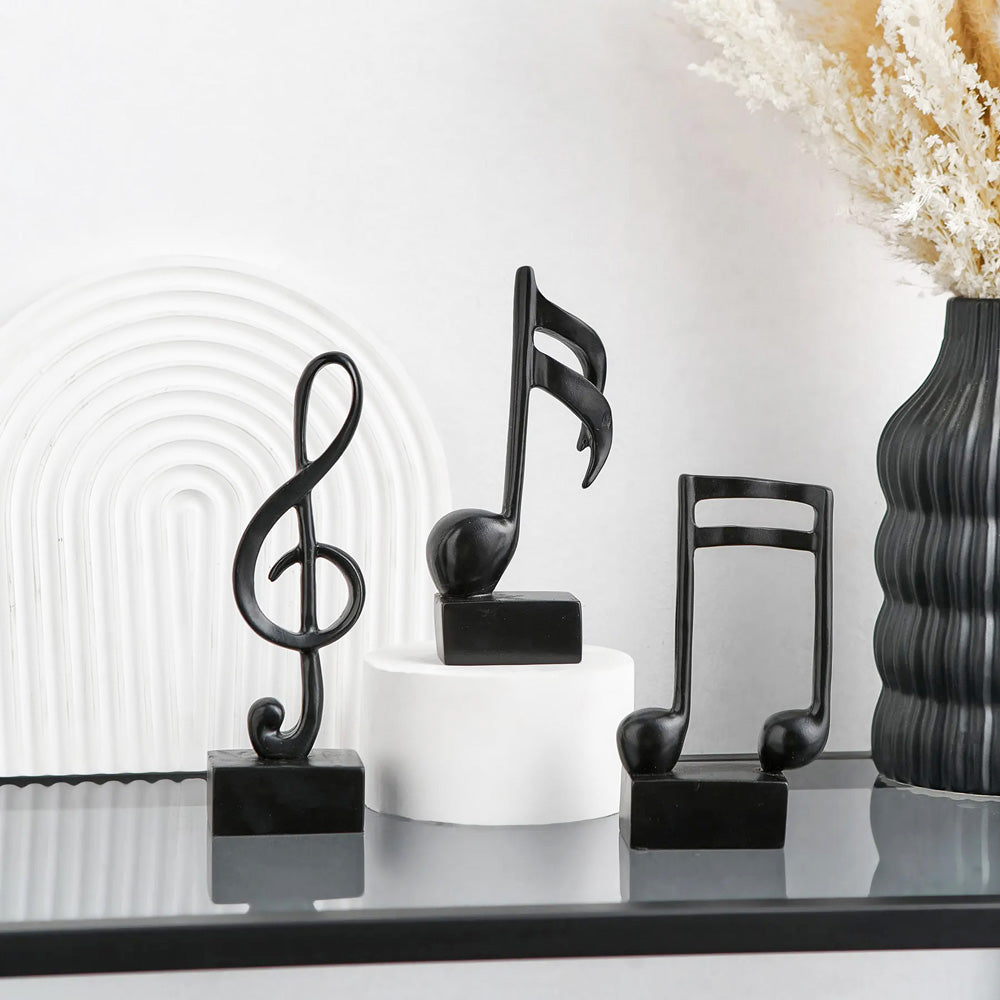 Musical Notes Accents, Set of 3 - Black