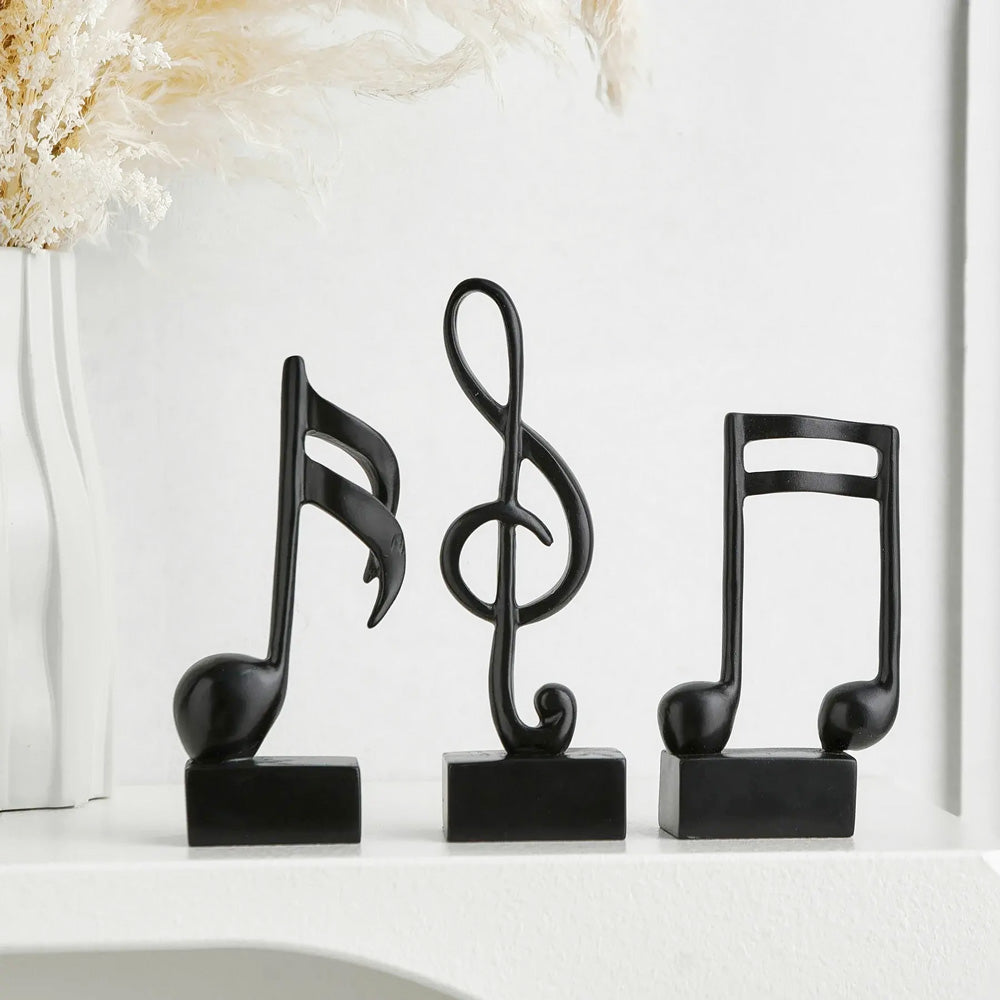 Musical Notes Accents, Set of 3 - Black