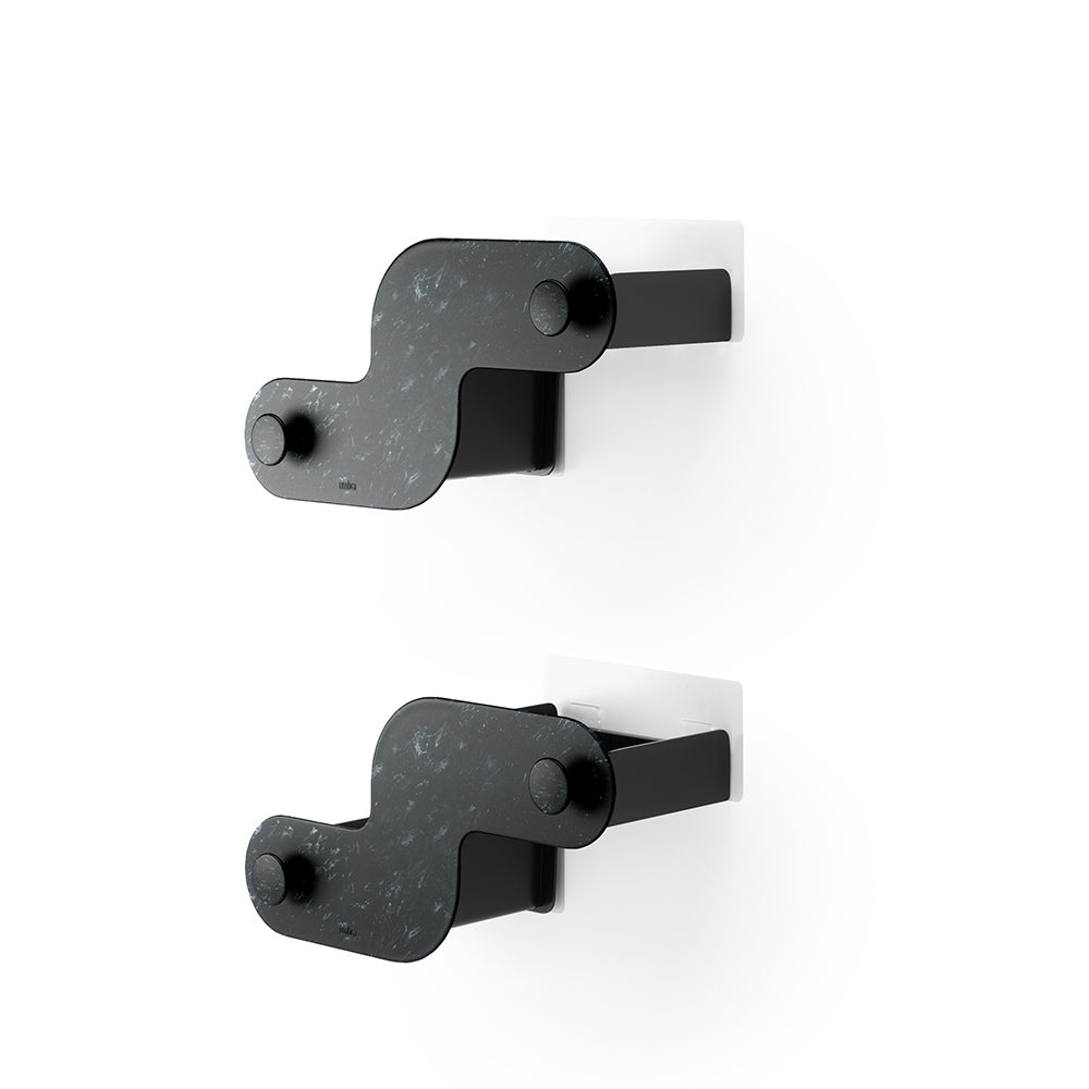 Nami Adhesive Shower Bins, Set of 2 - Ocean Black