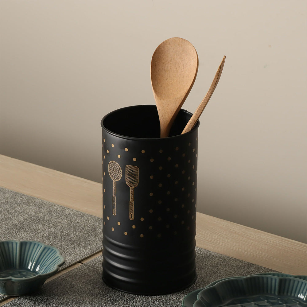 Asilo Metal Utensil Holder - Black Gold