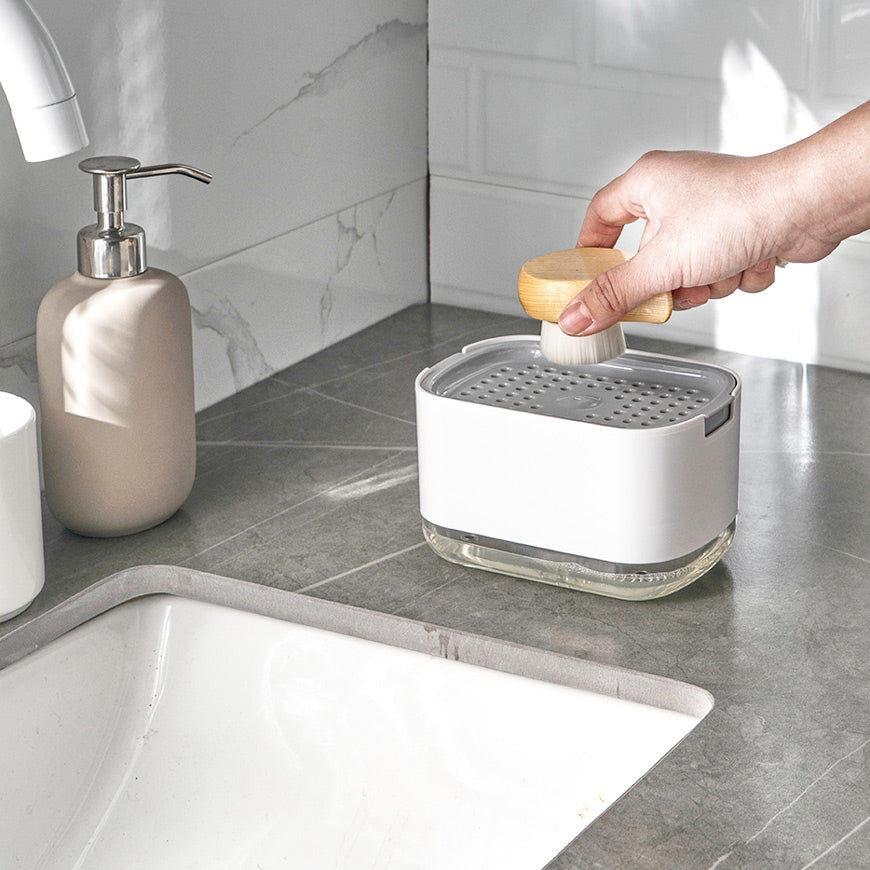 Neat Soap Dispensing Sponge Holder - White