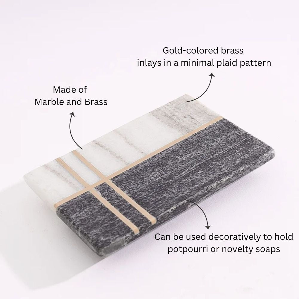 Nera Marble Soap Dish - Beige & Black