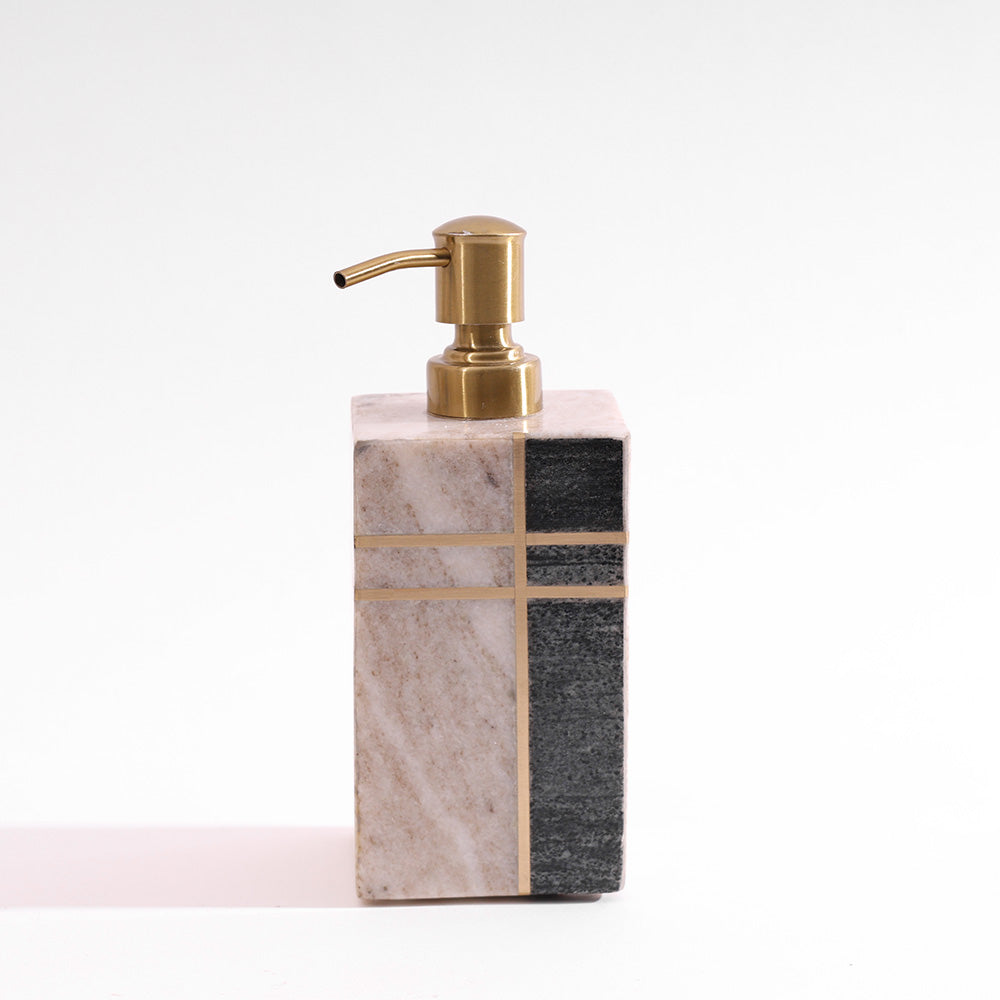Nera Marble Soap Dispenser - Beige & Black