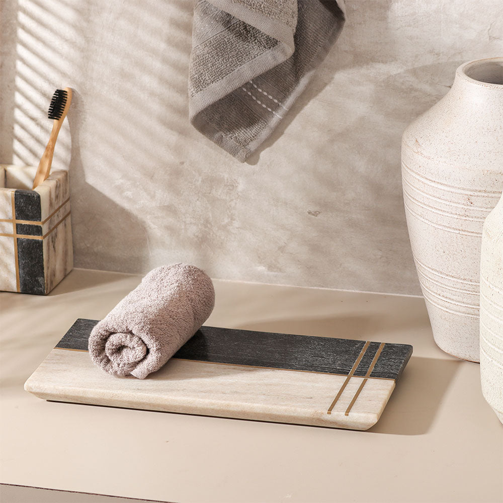 Nera Marble Valet Tray - Beige & Black