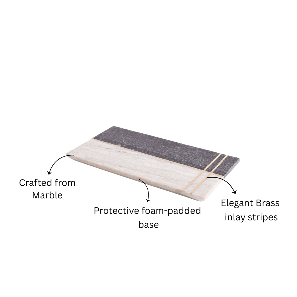 Nera Marble Valet Tray - Beige & Black