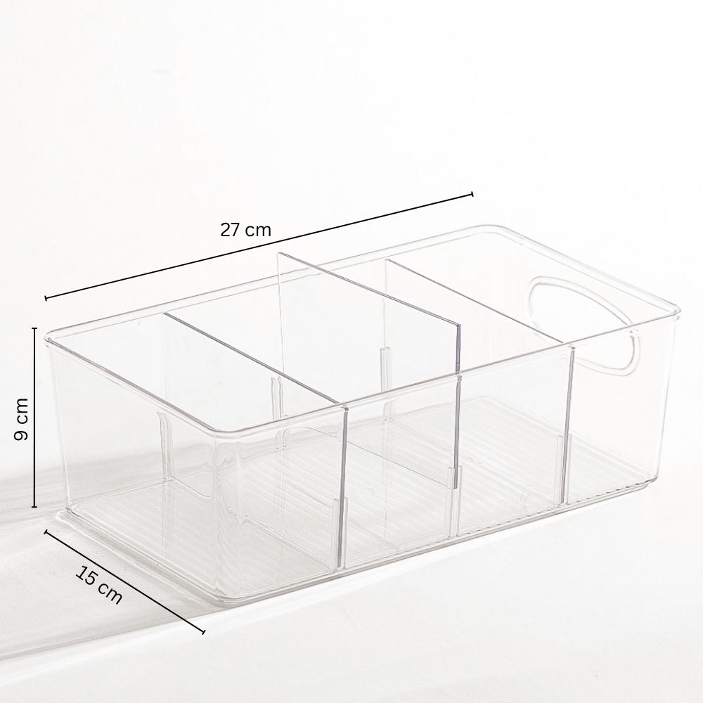 Nest Divided Storage Bin Medium - Clear