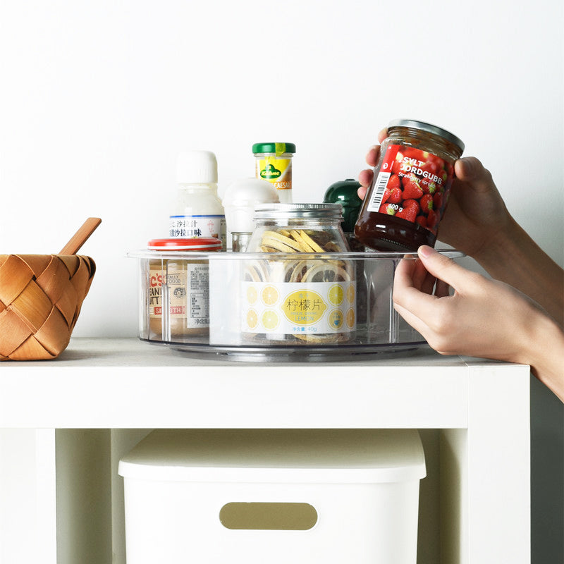 Nest Round Turntable With Dividers - Clear