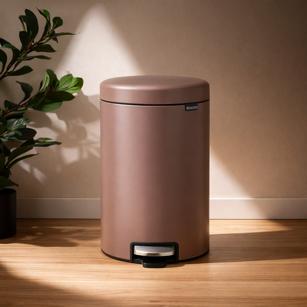 NewIcon Premium Pedal Bin 12L - Satin Taupe