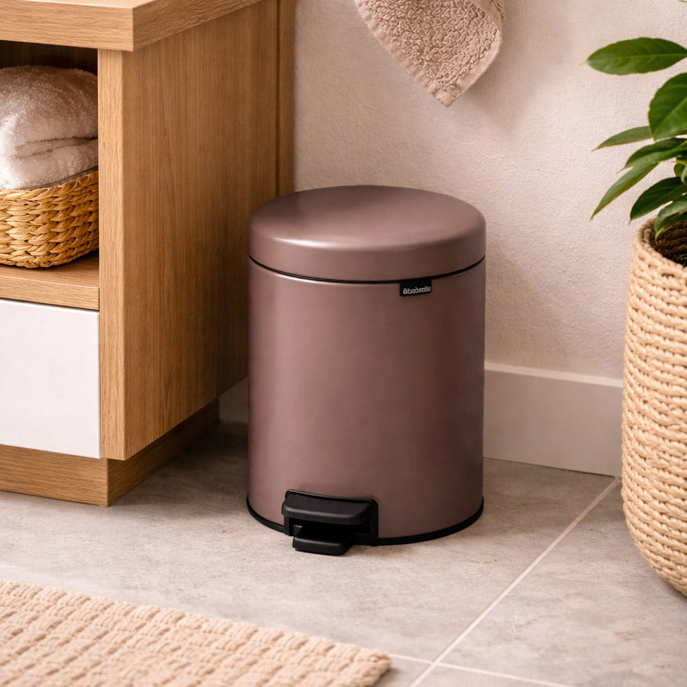 NewIcon Premium Pedal Bin 5L - Satin Taupe