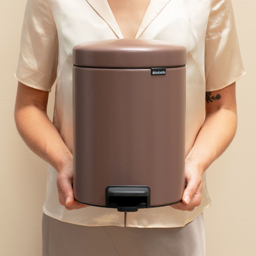 NewIcon Premium Pedal Bin 5L - Satin Taupe