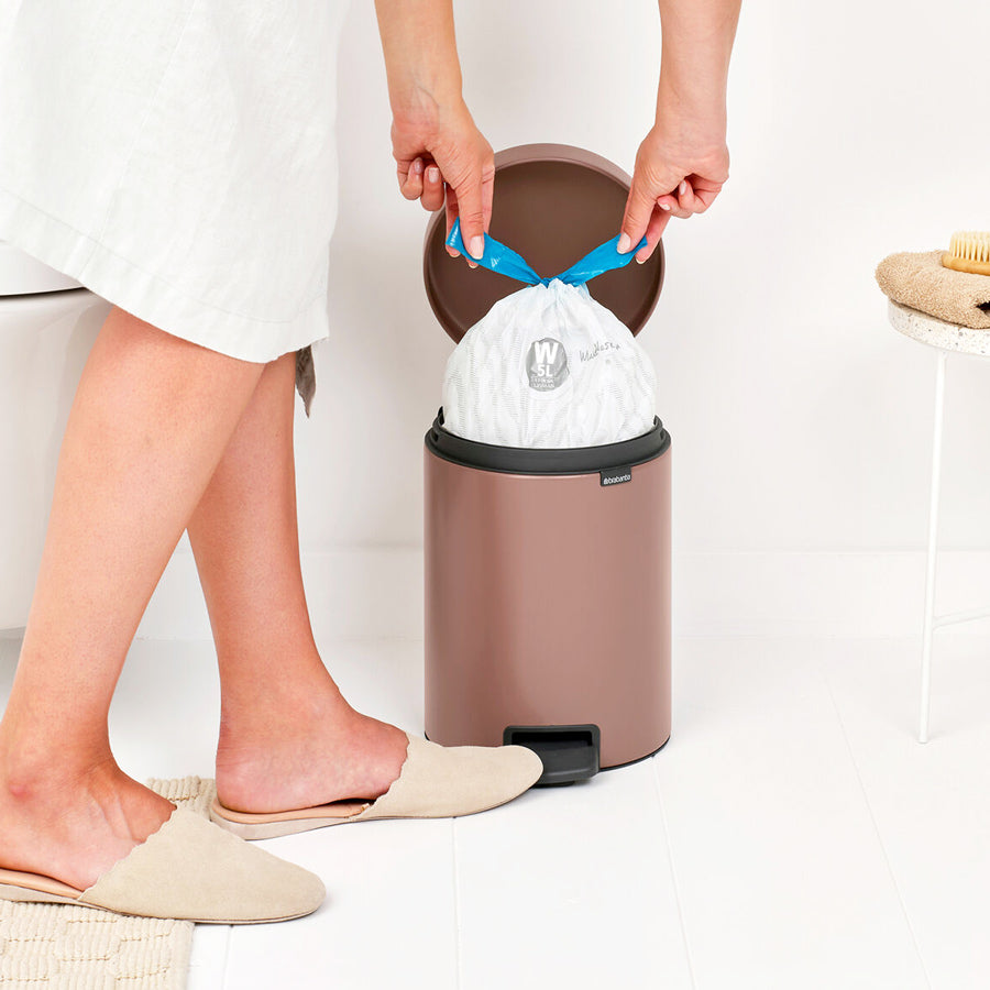 NewIcon Premium Pedal Bin 5L - Satin Taupe