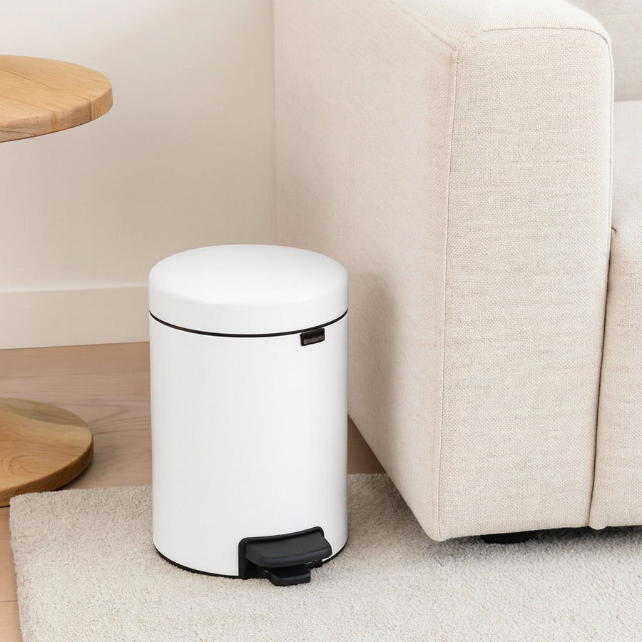 NewIcon Pedal Bin 5L - White
