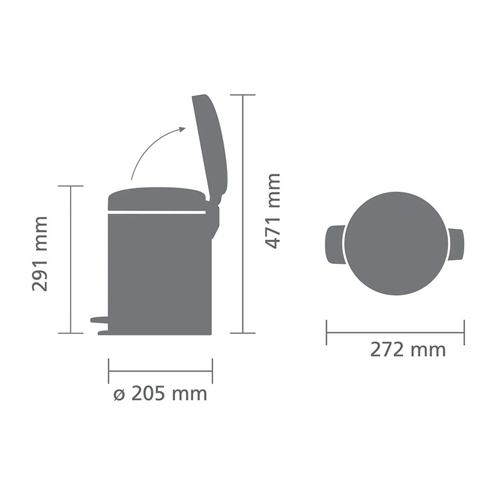 NewIcon Pedal Bin 5L - White