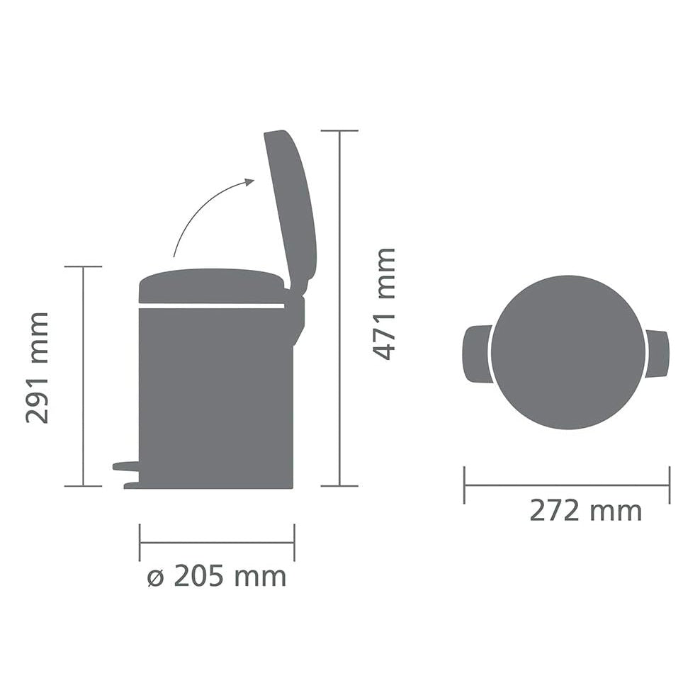 NewIcon Pedal Bin 5L - Platinum Grey
