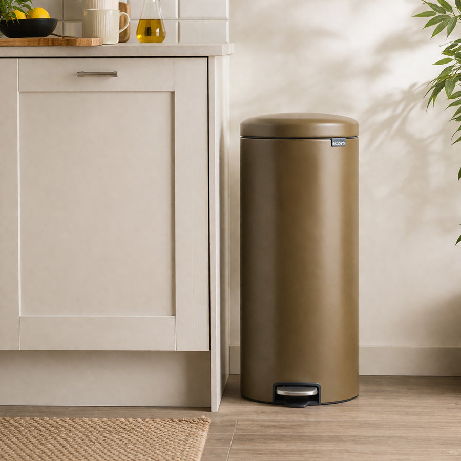 NewIcon Premium Pedal Bin 30L - Warm Brass