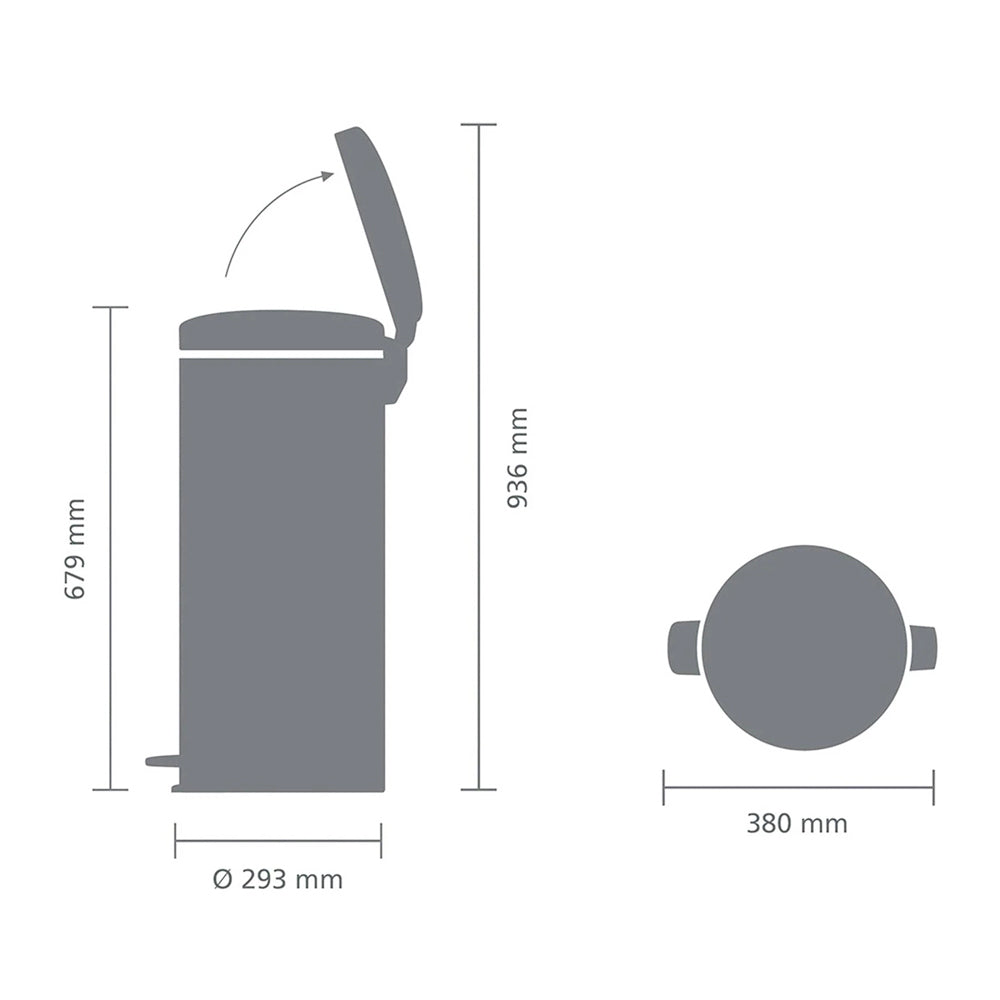 NewIcon Premium Pedal Bin 30L - Warm Brass