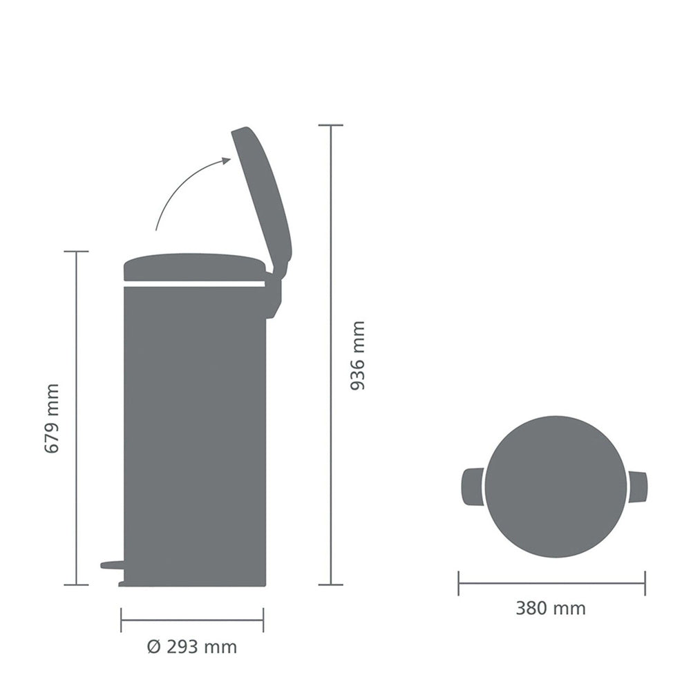 NewIcon Premium Pedal Bin 30L - Warm Bronze