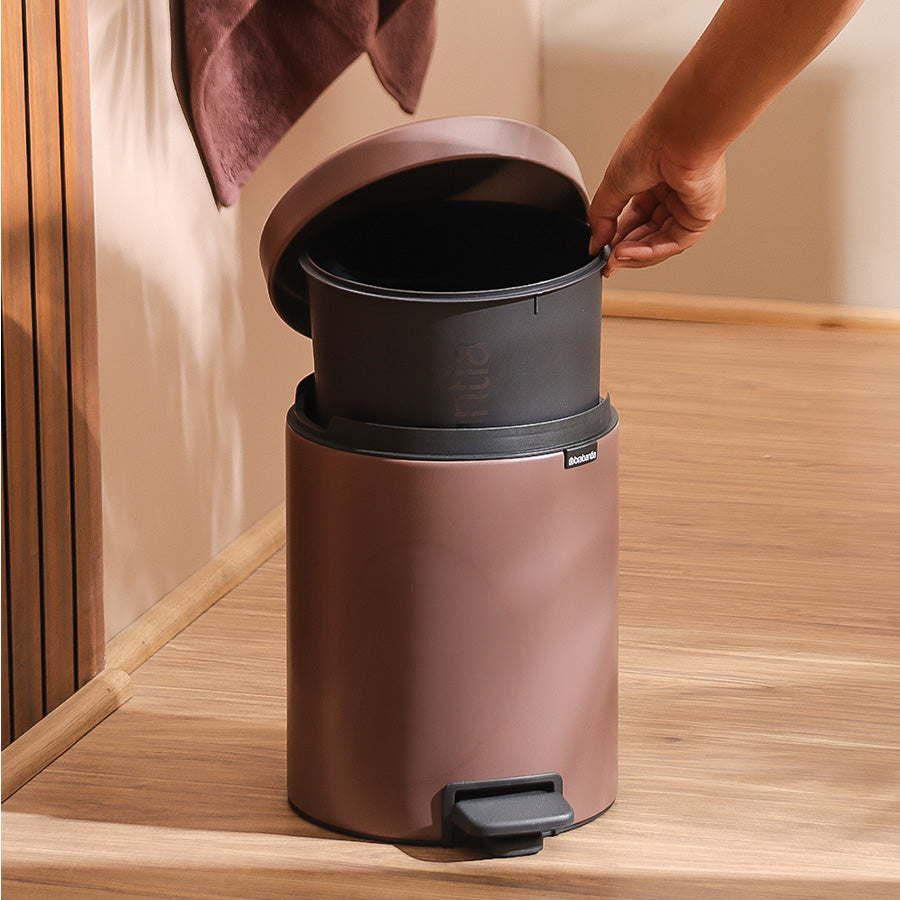 NewIcon Premium Pedal Bin 5L - Satin Taupe