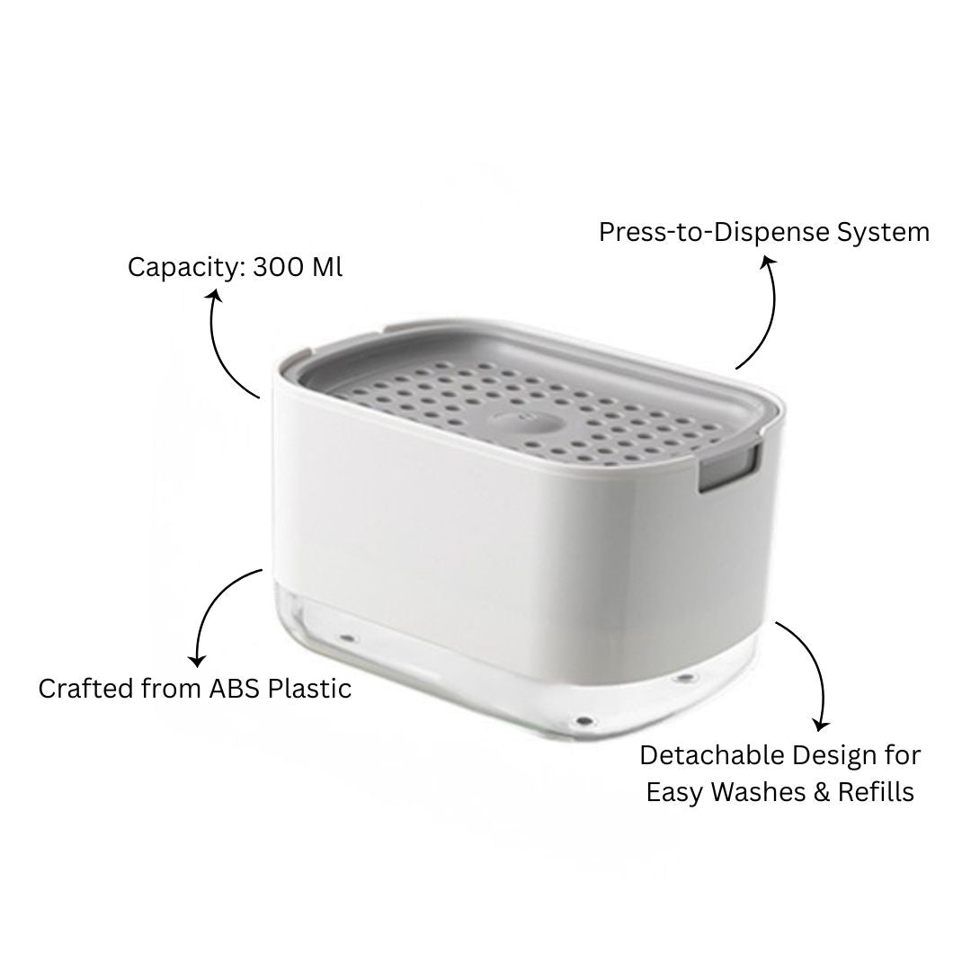 Neat Soap Dispensing Sponge Holder - White