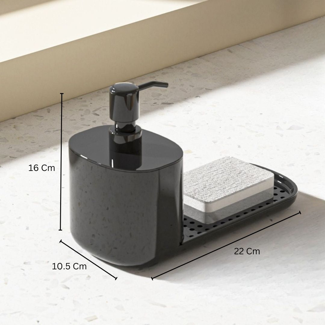 Neat Dish Soap Dispenser with Sponge Rest - Black