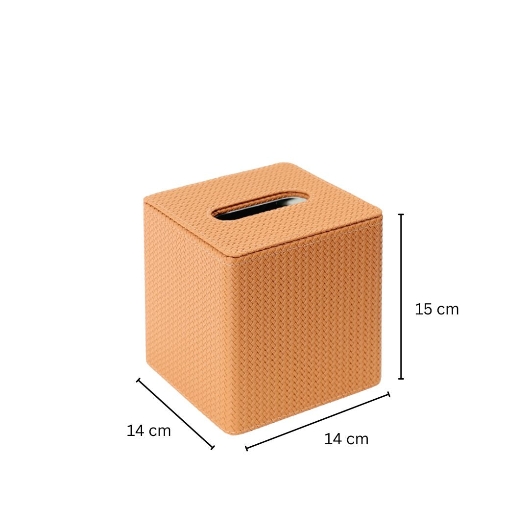 Trey Square Tissue Box Holder - Tan