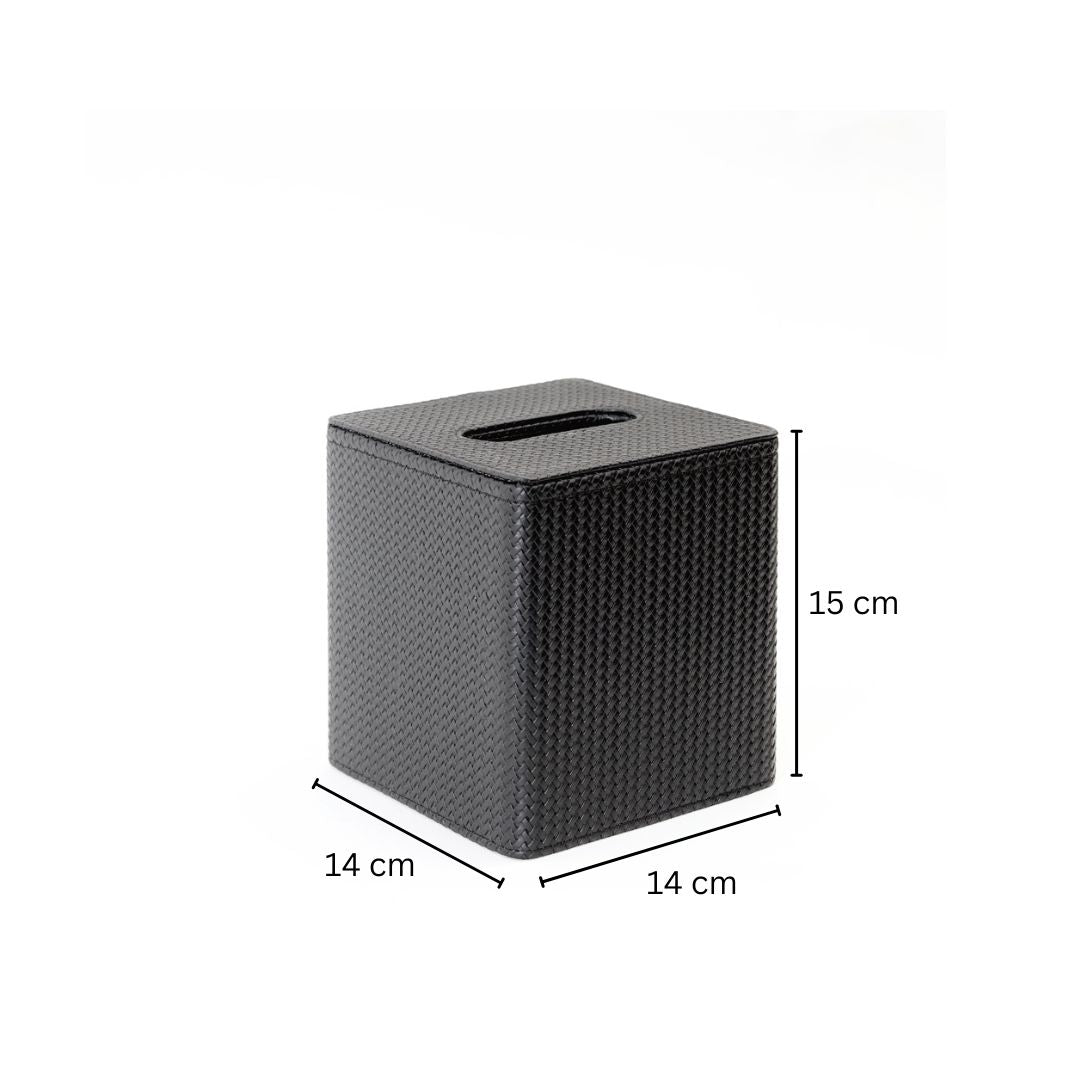 Trey Square Tissue Box Holder - Black