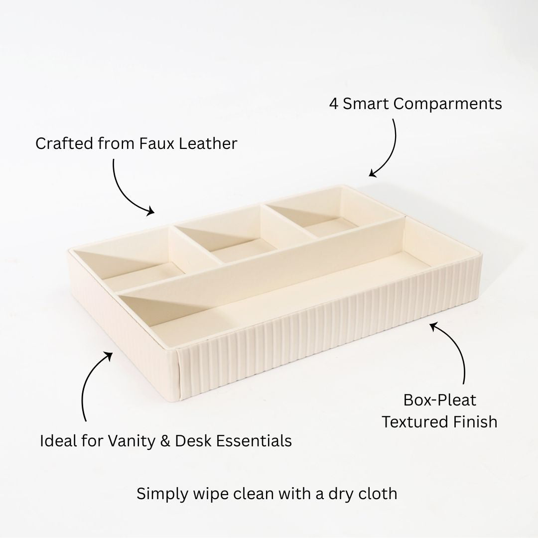 Stripes Organiser Tray Medium - Ivory