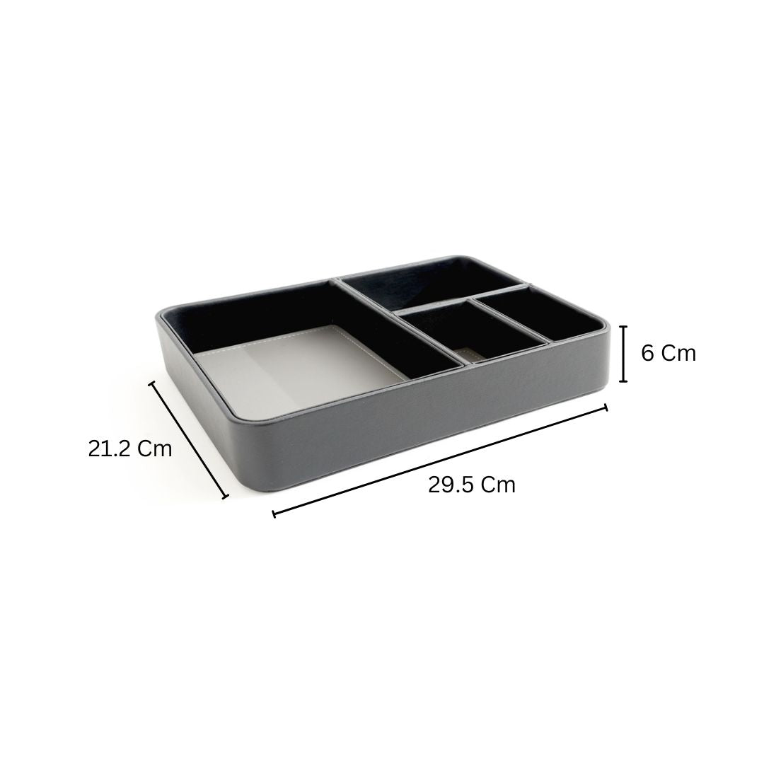 Marqis 4-Compartment Organiser Tray Medium - Black Grey
