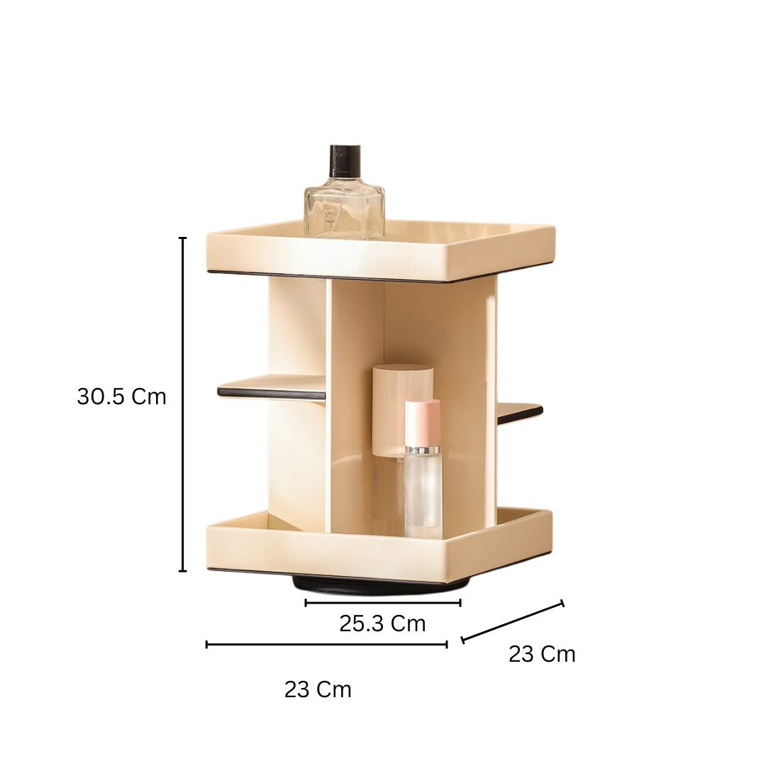 Node Tiered Rotating Cosmetic Organiser - Ivory