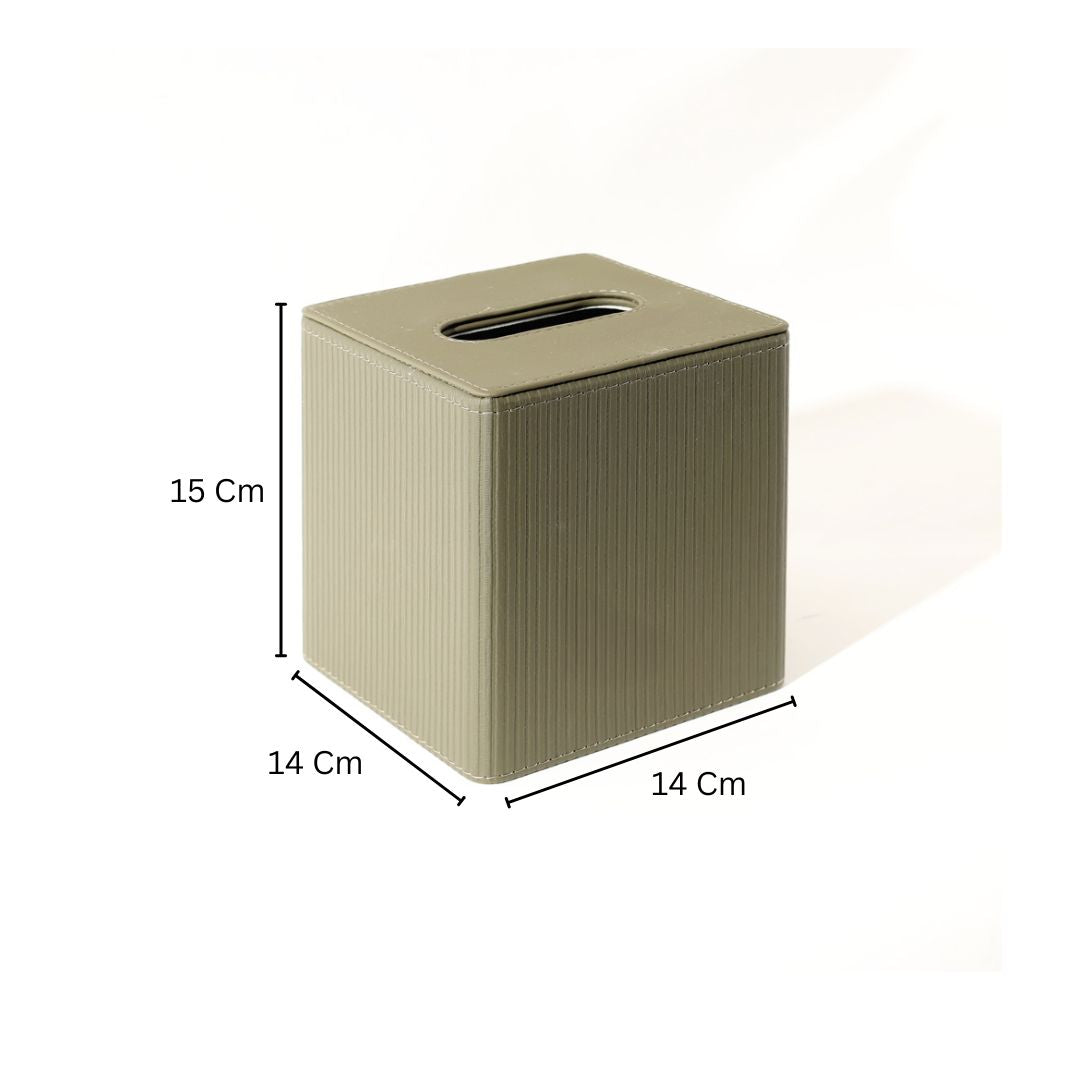 Streak Square Tissue Box Holder - Olive
