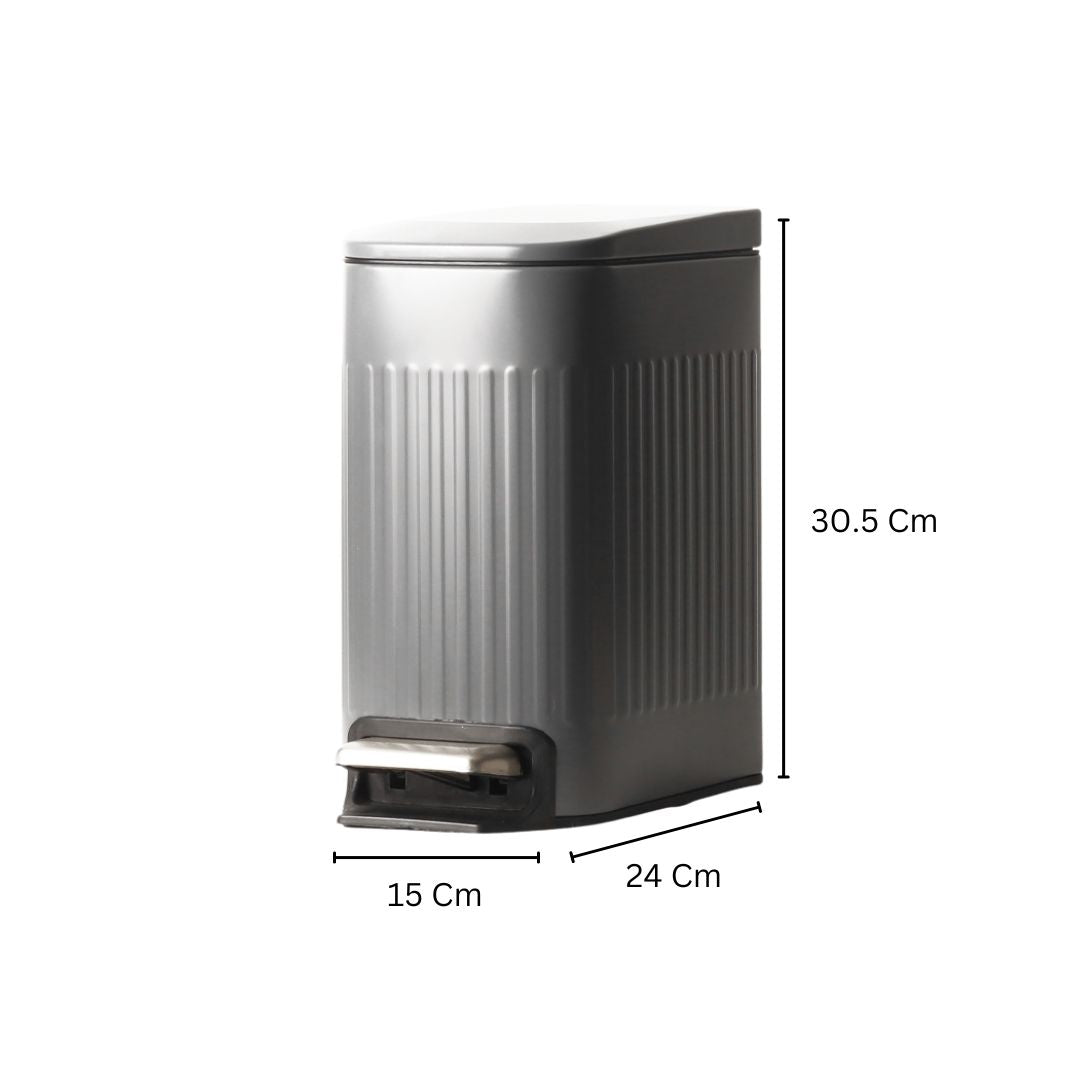 Lines Slim Pedal Bin 6L - Grey