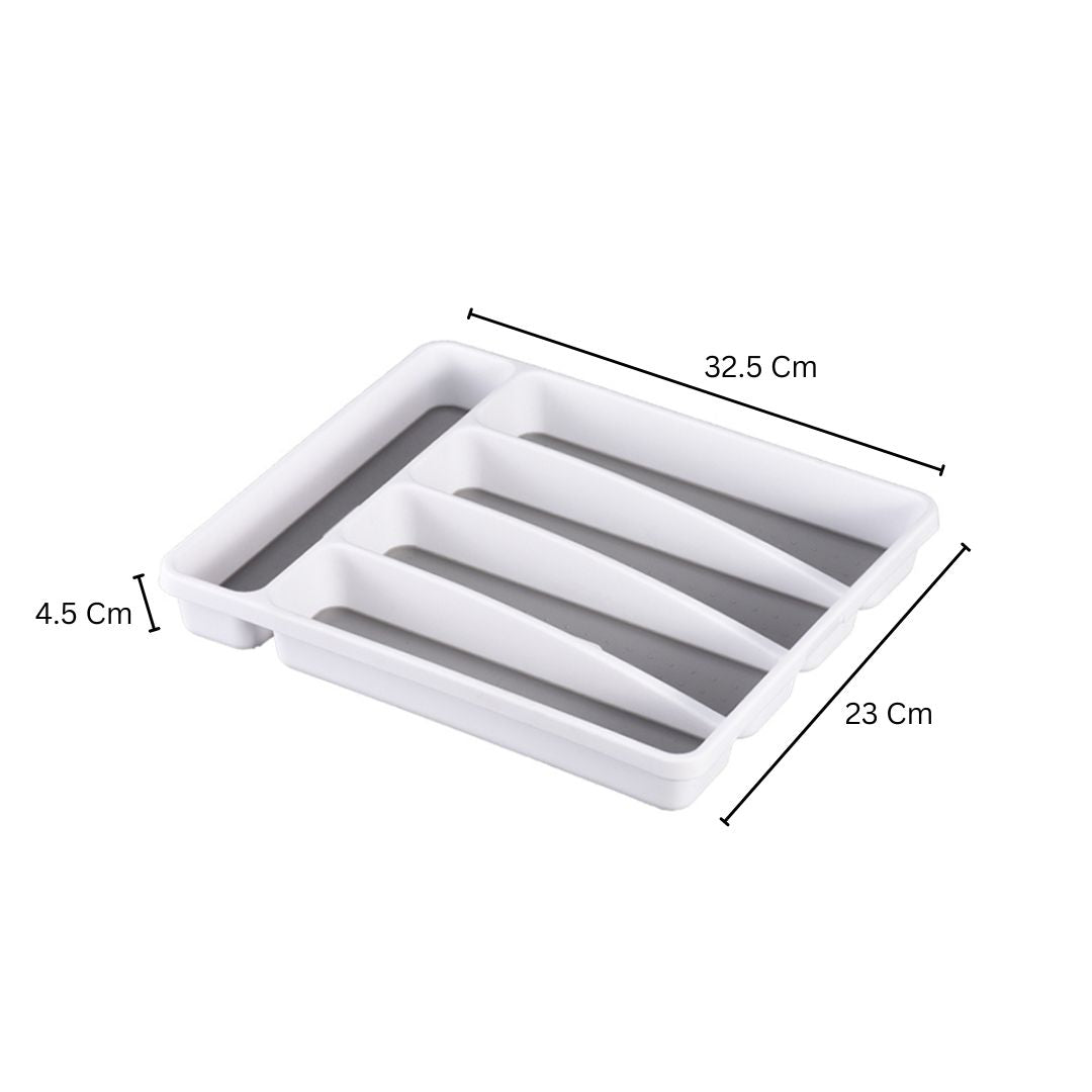 Tidy Cutlery Tray Medium - White Grey