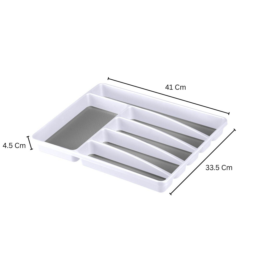 Tidy Cutlery Tray Large - White Grey