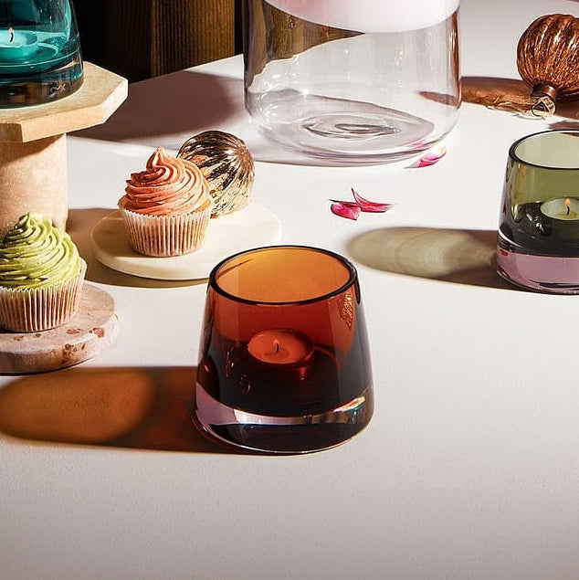 Joy Votive Holder, Set of 2 - Amber