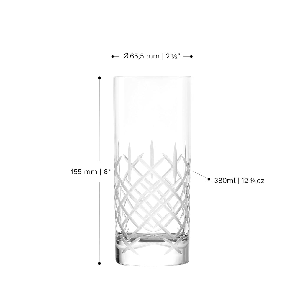 New York Club Long Drink Glasses 380ml, Set of 6