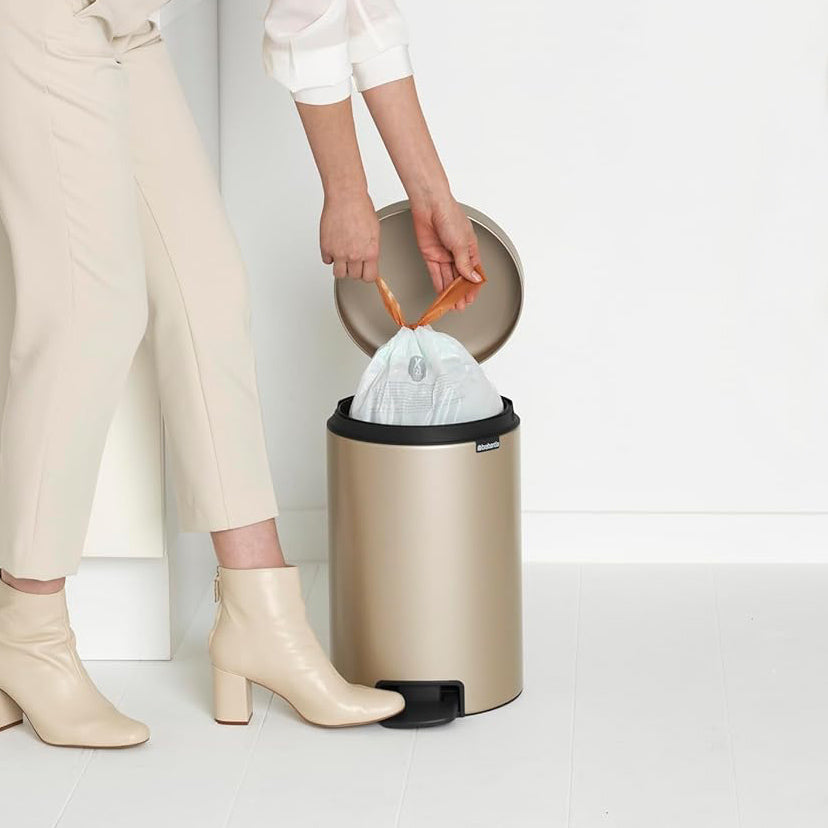 NewIcon Pedal Bin 12L - Metallic Gold