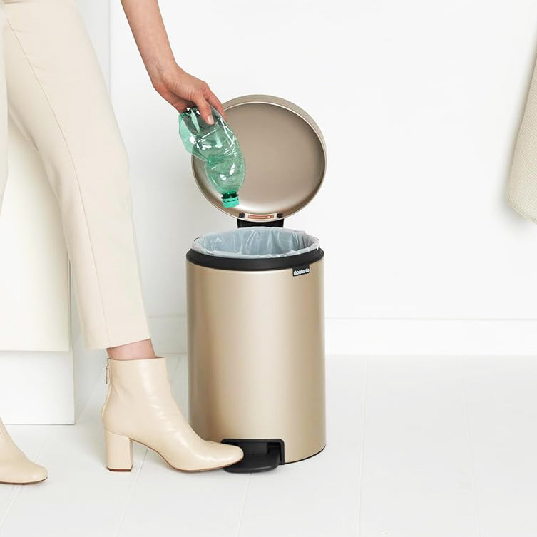 NewIcon Pedal Bin 12L - Metallic Gold