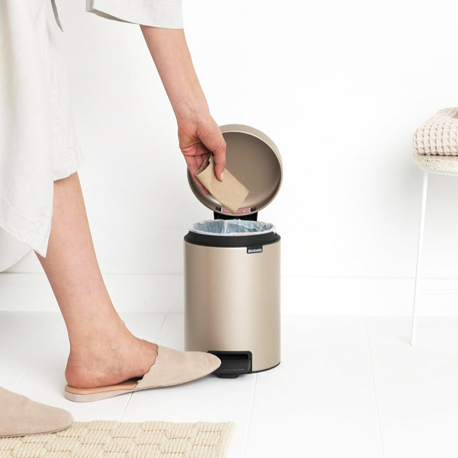 NewIcon Pedal Bin 3L - Metallic Gold
