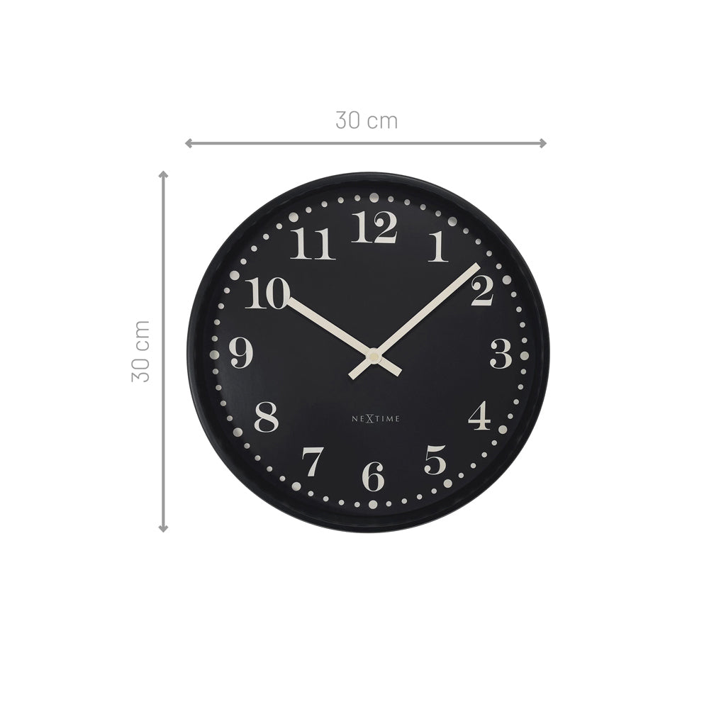 Dickens Wall Clock 30cm - Black