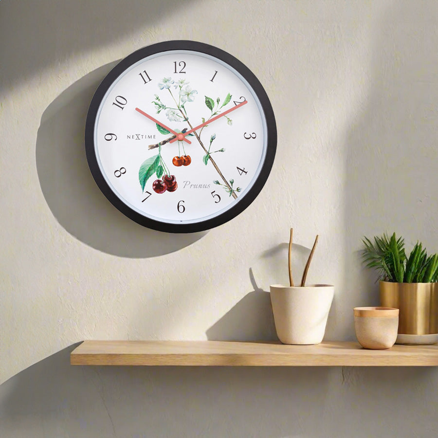 Prunus Weatherproof Wall Clock 31cm - Black