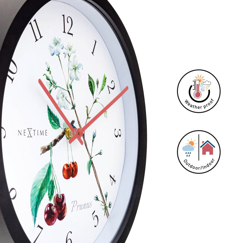 Prunus Weatherproof Wall Clock 31cm - Black