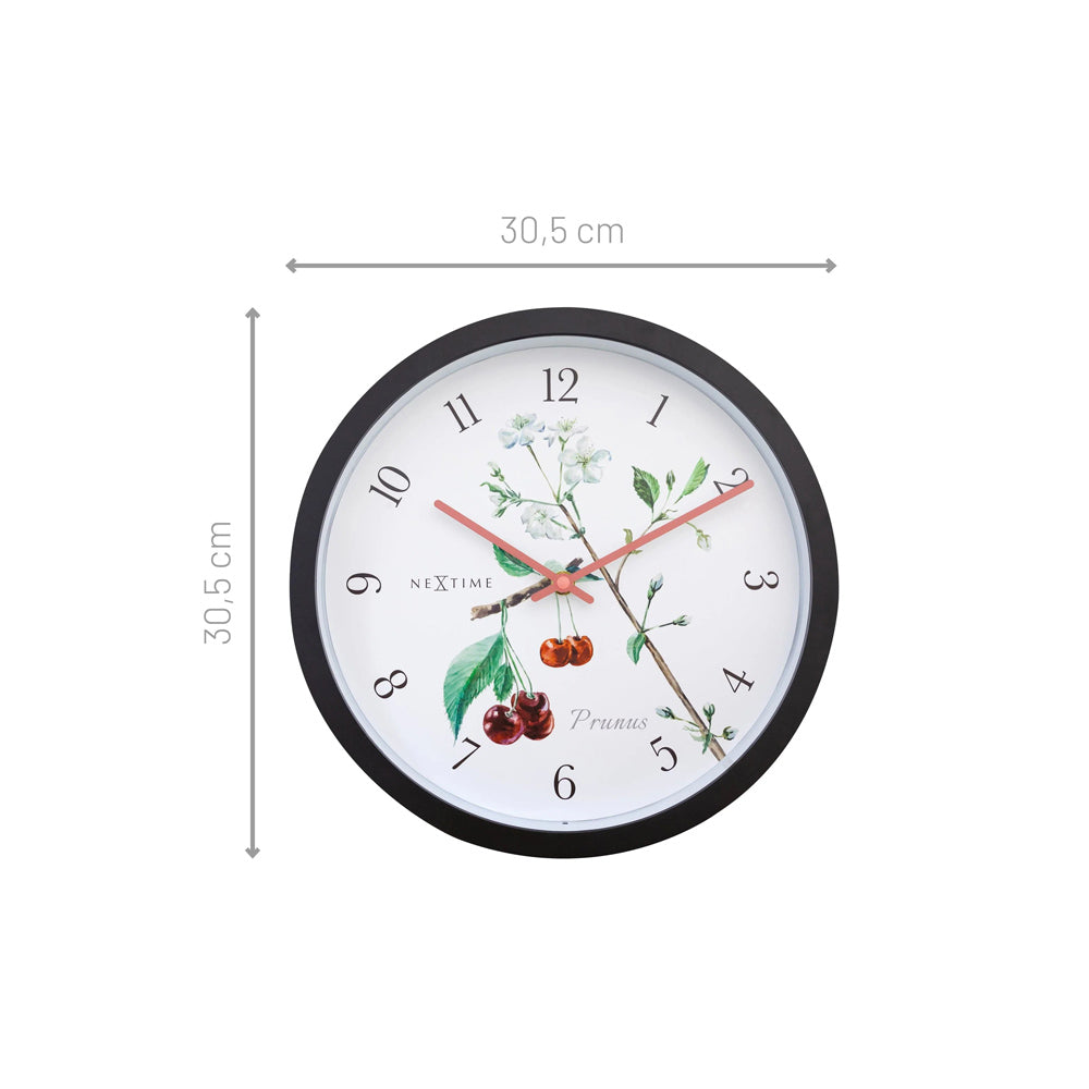 Prunus Weatherproof Wall Clock 31cm - Black