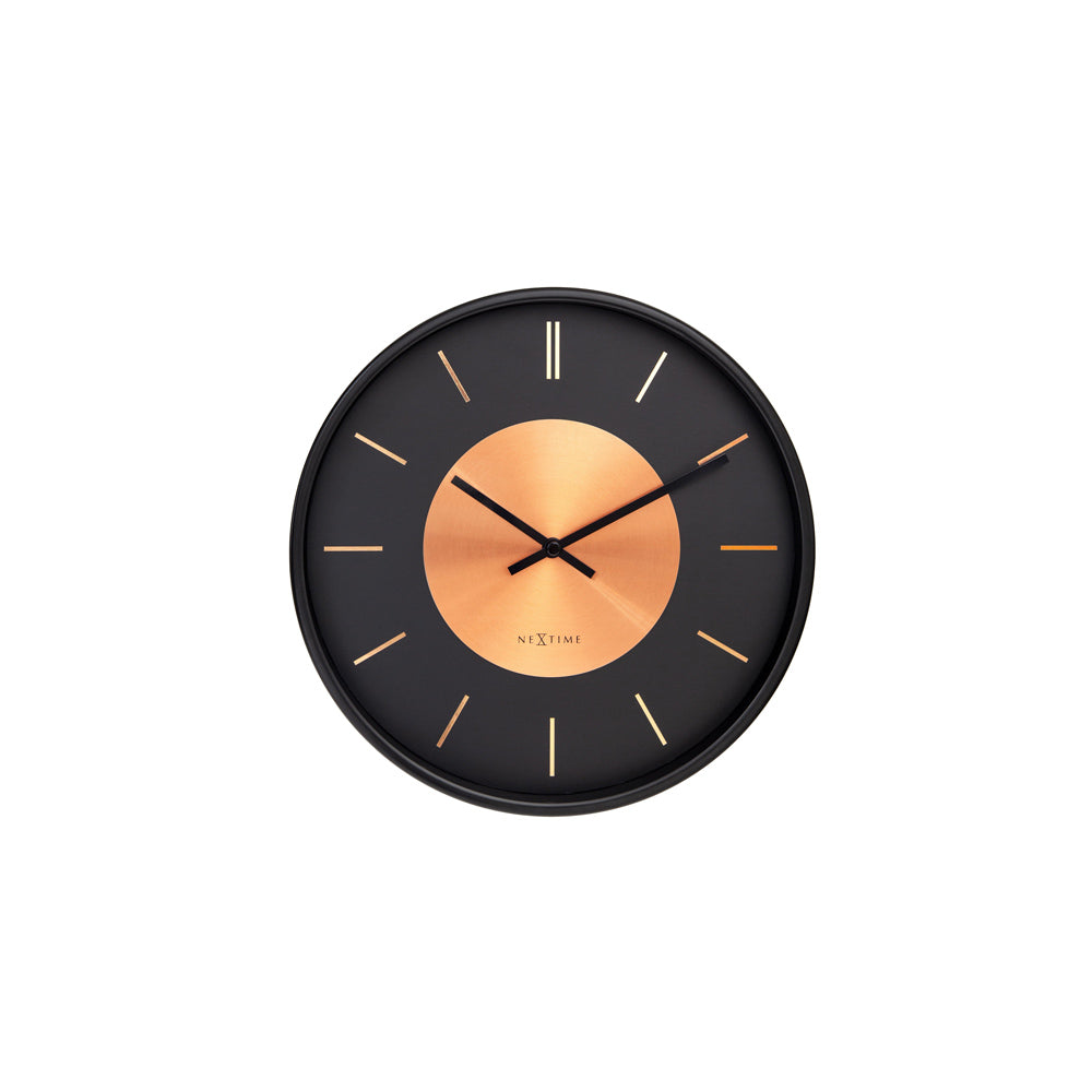 Retro II Wall Clock 25cm - Black Copper